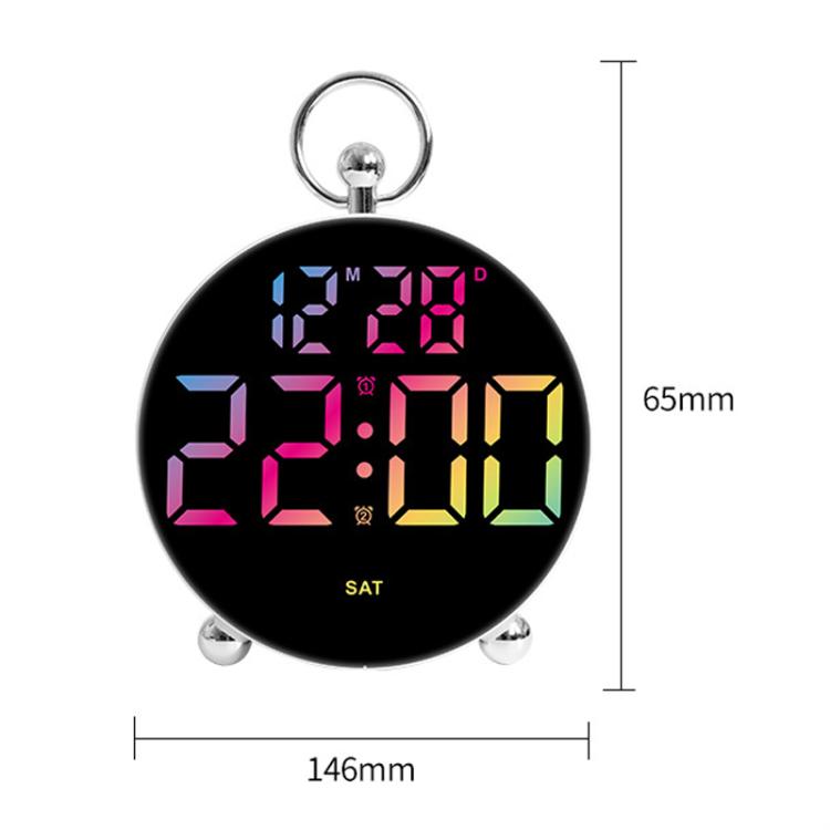 LED Multi-Function Digital Clock Student Desktop Digital Timepiece Plug-in Alarm Clock(White) by bashfashion