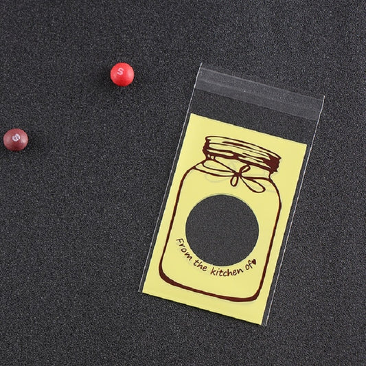 100 PCS / Set Cute Colorful Bottle Pattern Wedding Birthday Cookies Candy Gift Packaging Bag(Yellow) by bashfashion