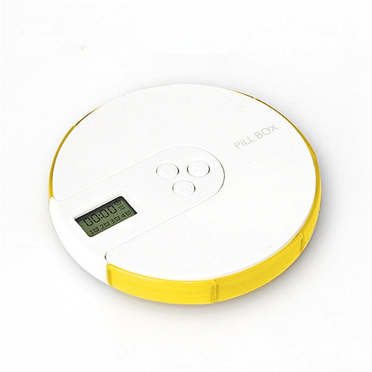 One Week Portable Timing Smart Pill Boxes Elder Reminding Electronic Medicine Box(Yellow) by bashfashion