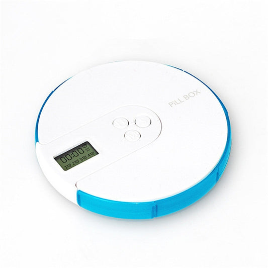 One Week Portable Timing Smart Pill Boxes Elder Reminding Electronic Medicine Box(Sky Blue) by bashfashion