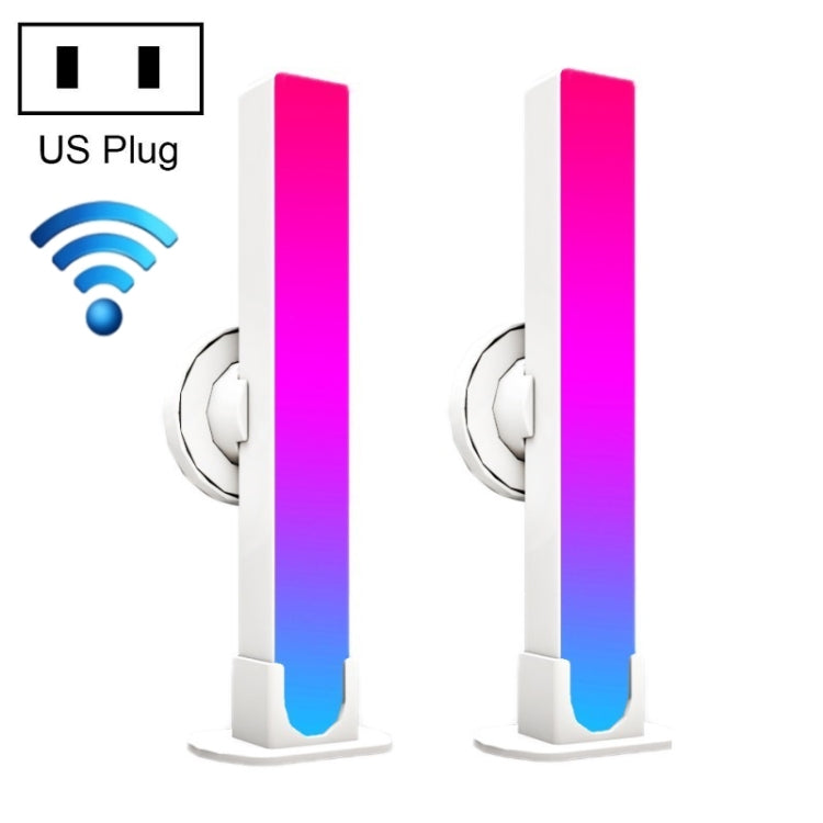 2pcs/box RGB Desktop Background Music Rhythm Pickup Ambient Light, Version: WiFi(US Plug) by bashfashion