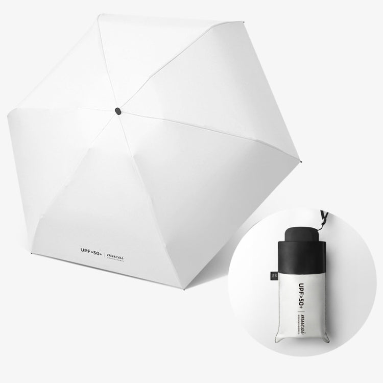 Mini Portable Umbrella Rain Women Windproof Durable 5 Folding Sun Umbrellas(White) by bashfashion