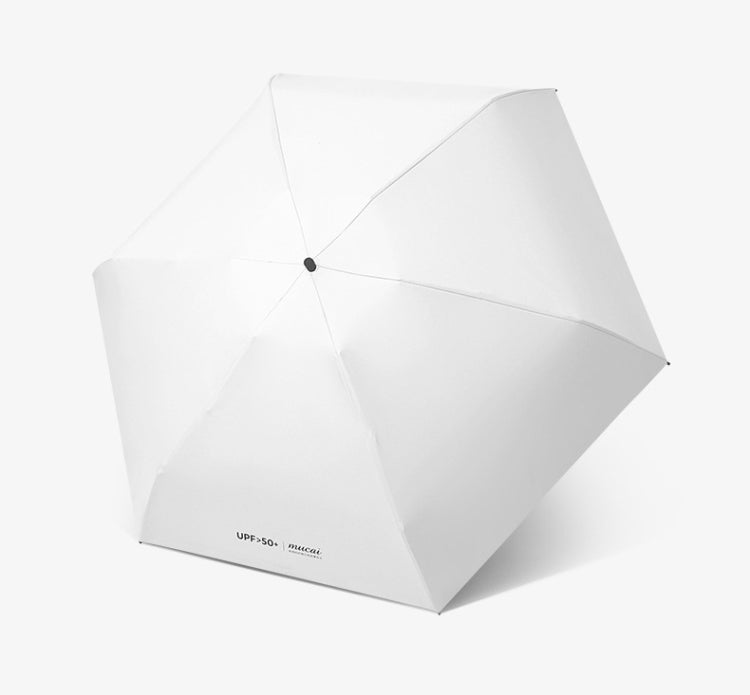 Mini Portable Umbrella Rain Women Windproof Durable 5 Folding Sun Umbrellas(White) by bashfashion