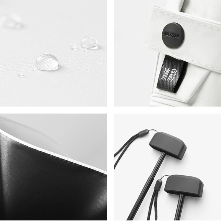 Mini Portable Umbrella Rain Women Windproof Durable 5 Folding Sun Umbrellas(White) by bashfashion