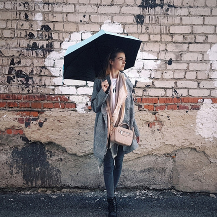 Mini Portable Umbrella Rain Women Windproof Durable 5 Folding Sun Umbrellas(White) by bashfashion