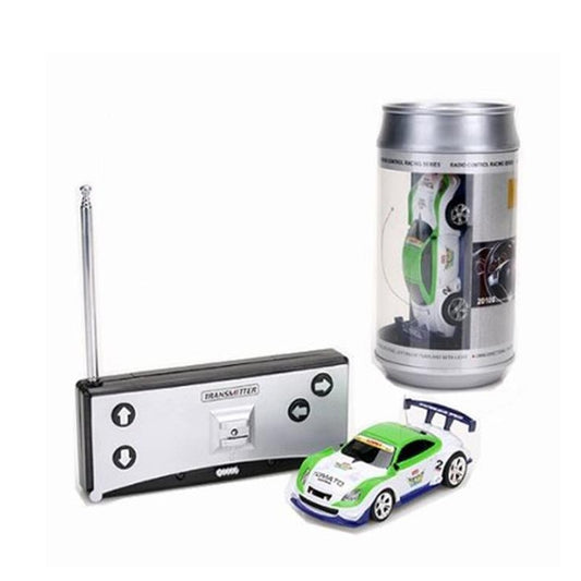 Coke Can Mini RC Car Radio Remote Control Micro Racing Car(Green+White) by bashfashion