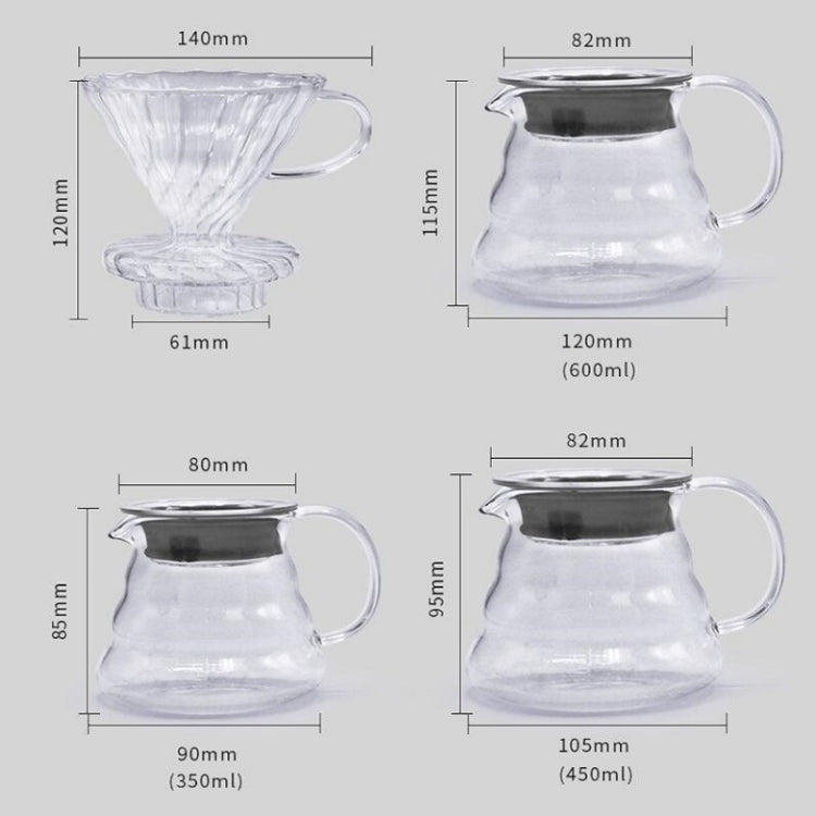 Heat-resistant Hand-made Coffee Glass Pot Cloud Coffee Sharing Pot, Specification:600ml Glass Pot by bashfashion