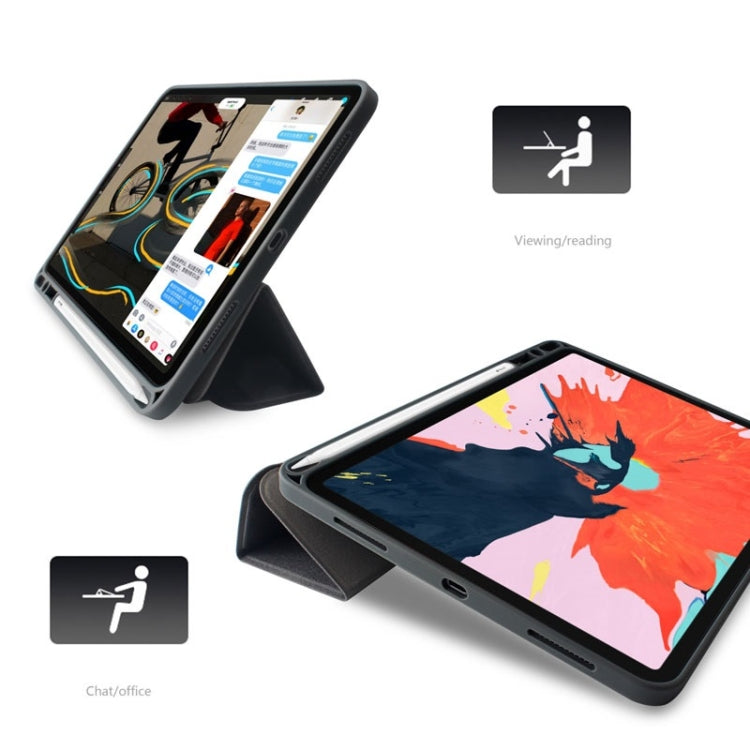 Mutural Exquisite Series Cloth Texture PU+TPU Leather Case for iPad Pro 12.9 inch (2018), with 3-Fold Holder & Pen Slot & Sleep & Wake-up Function by Mutural