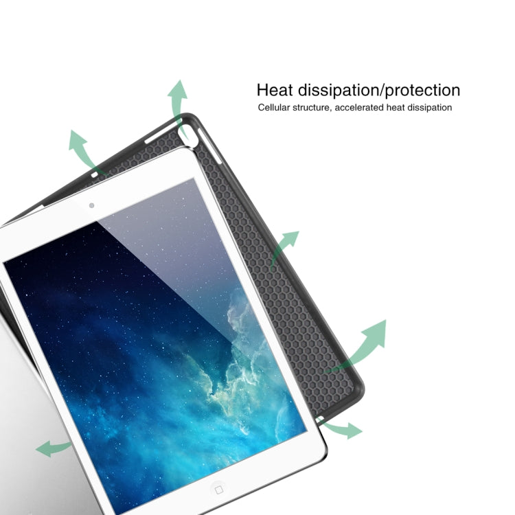 Mutural Exquisite Series Cloth Texture PU+TPU Leather Case for iPad Pro 10.5 inch, with 3-Fold Holder & Pen Slot & Sleep & Wake-up Function(Blue) by Mutural