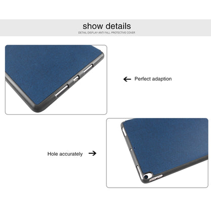 Mutural Exquisite Series Cloth Texture PU+TPU Leather Case for iPad Pro 10.5 inch, with 3-Fold Holder & Pen Slot & Sleep & Wake-up Function(Blue) by Mutural