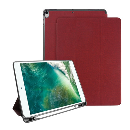 Mutural Exquisite Series Cloth Texture PU+TPU Leather Case for iPad Pro 10.5 inch, with 3-Fold Holder & Pen Slot & Sleep & Wake-up Function(Red) by Mutural