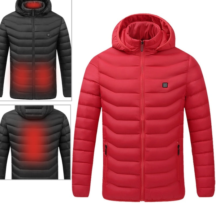 USB Heated Smart Constant Temperature Hooded Warm Coat for Men and Women (Color:Red Size:XXL) by bashfashion